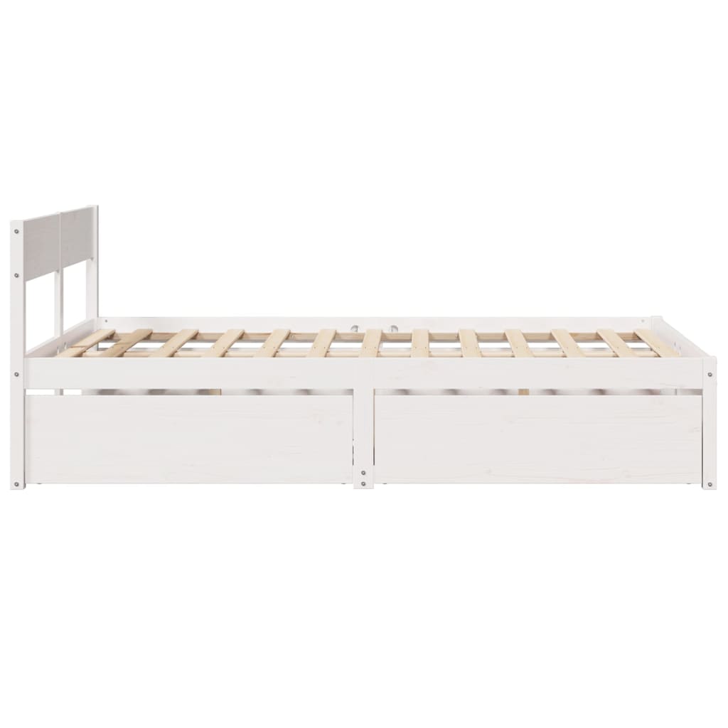 vidaXL Bed Frame without Mattress White 120x190 cm Small Double Solid Wood Pine