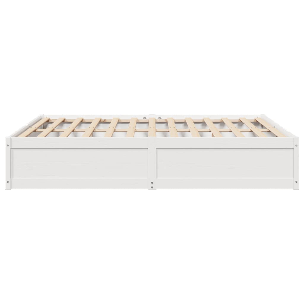 vidaXL Bed Frame without Mattress White 200x200 cm Solid Wood Pine