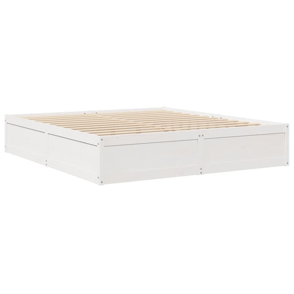 vidaXL Bed Frame without Mattress White 200x200 cm Solid Wood Pine