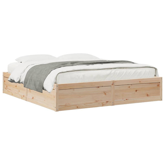 vidaXL Bed Frame without Mattress 180x200 cm Super King Solid Wood Pine