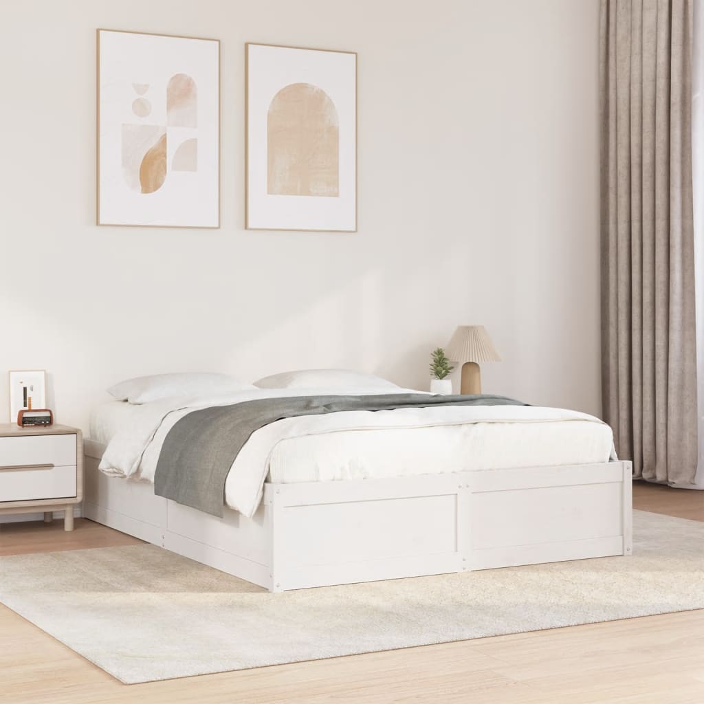 vidaXL Bed Frame without Mattress White 160x200 cm Solid Wood Pine