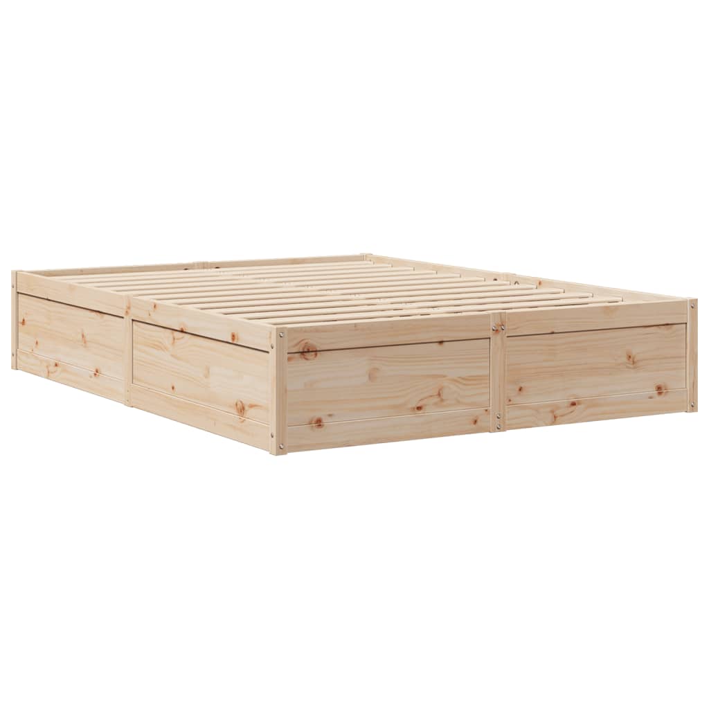 vidaXL Bed Frame without Mattress 140x200 cm Solid Wood Pine