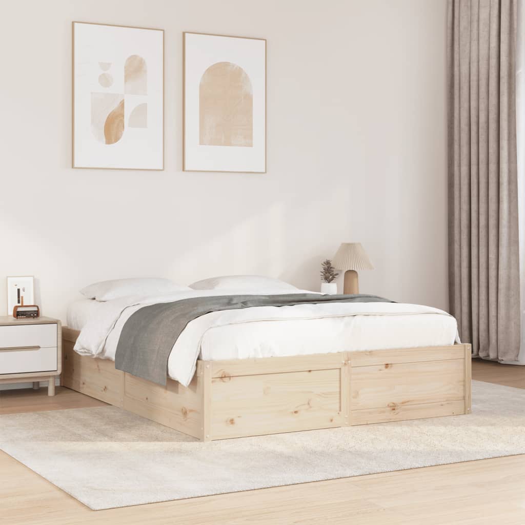 vidaXL Bed Frame without Mattress 140x200 cm Solid Wood Pine