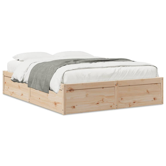 vidaXL Bed Frame without Mattress 140x200 cm Solid Wood Pine