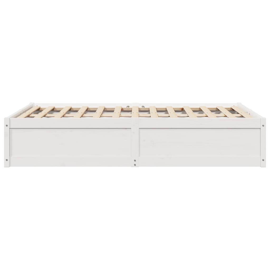 vidaXL Bed Frame without Mattress White 135x190 cm Double Solid Wood Pine