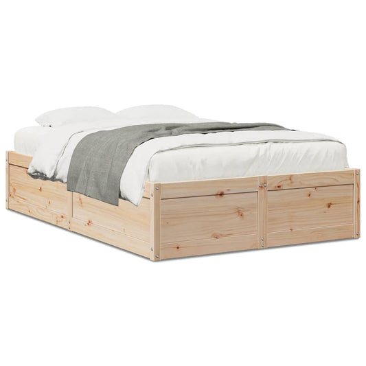 vidaXL Bed Frame without Mattress 120x190 cm Small Double Solid Wood Pine