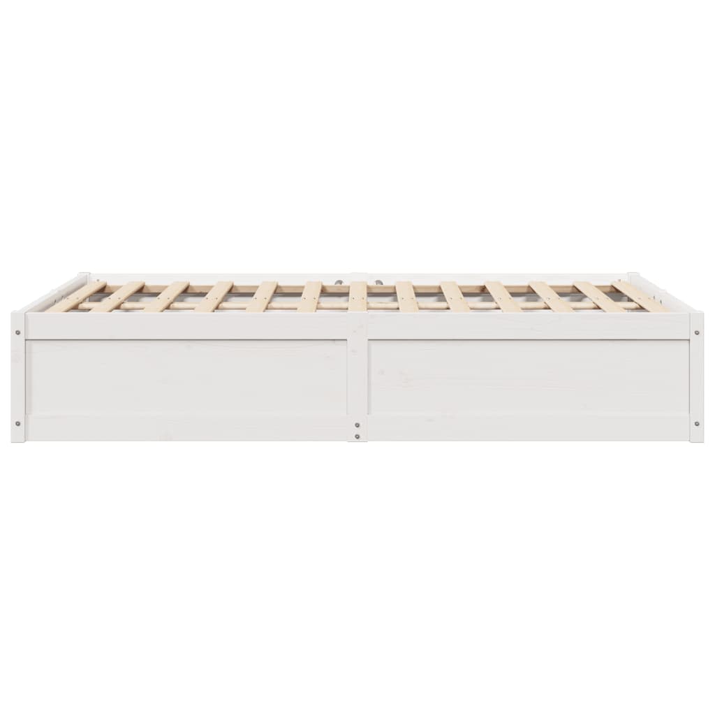 vidaXL Bed Frame without Mattress White 120x190 cm Small Double Solid Wood Pine