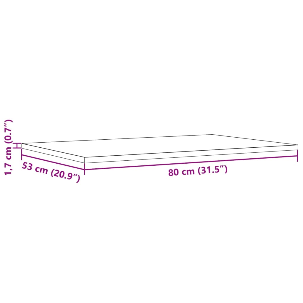 vidaXL Table Tops 3 pcs 80x53x1.7 cm Rectangular Solid Wood Pine