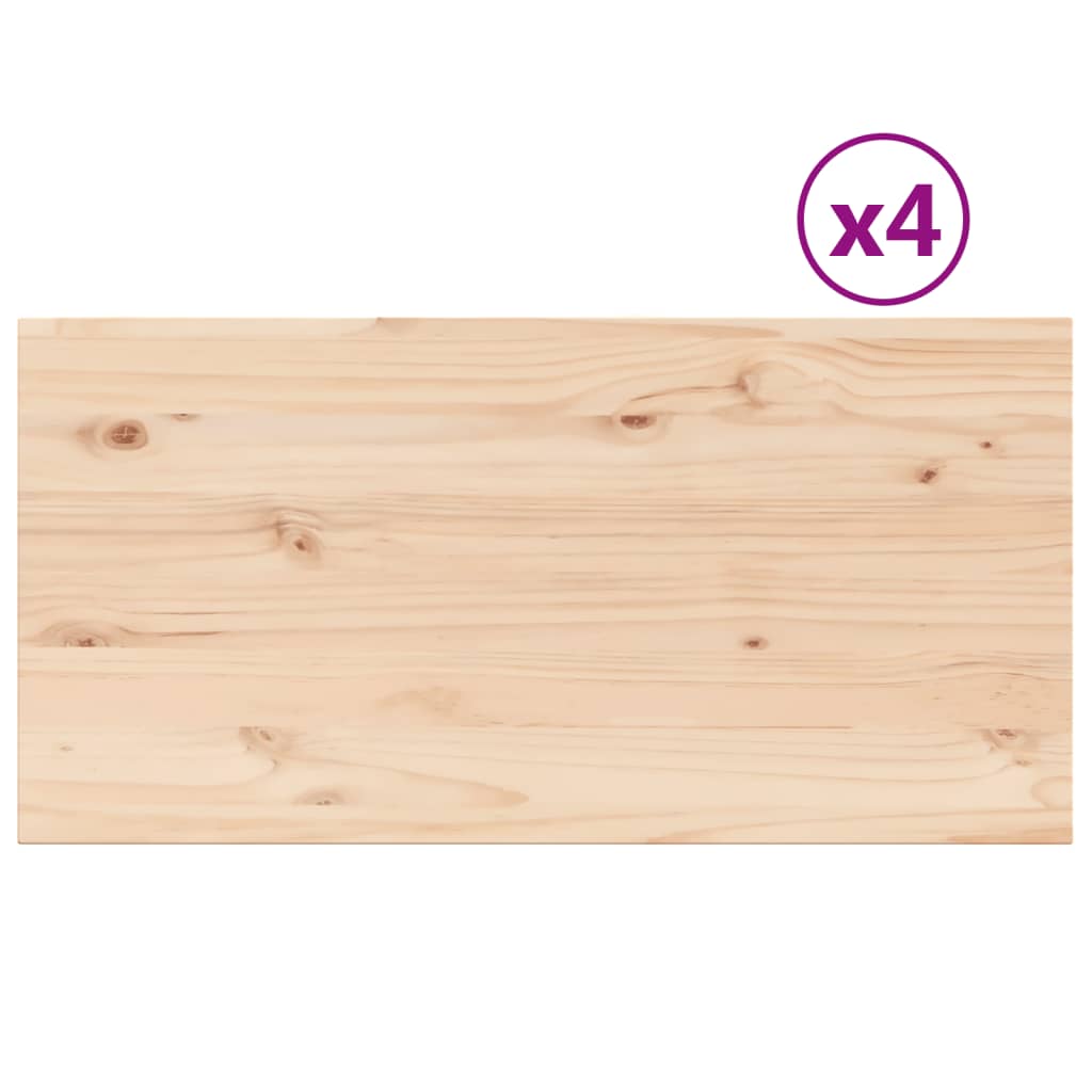 vidaXL Table Tops 4 pcs 90x45x1.7 cm Rectangular Solid Wood Pine