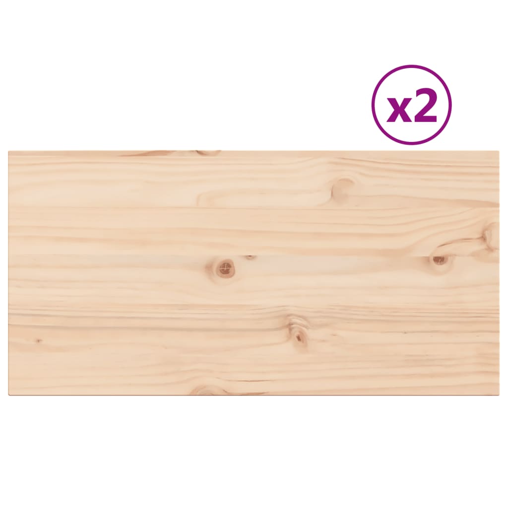 vidaXL Table Tops 2 pcs 80x40x2.5 cm Rectangular Solid Wood Pine