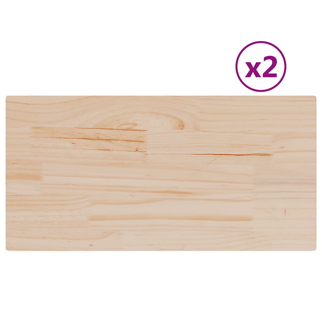 Table Tops 2 pcs 90x45x2.5 cm Rectangular Solid Wood Pine