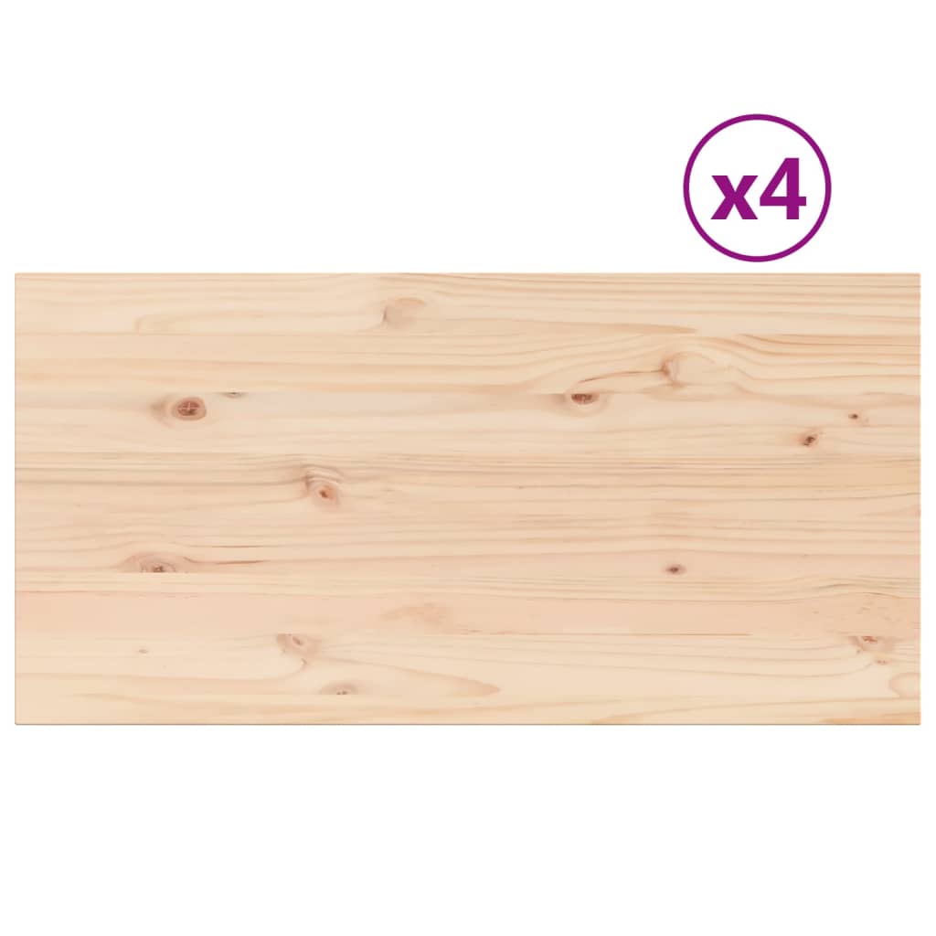 vidaXL Table Tops 4 pcs 100x50x2.5 cm Rectangular Solid Wood Pine