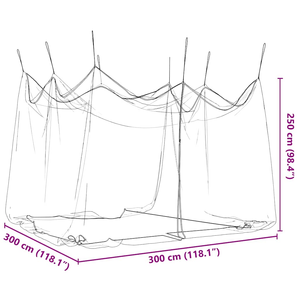 Mosquito Net for Outdoor 220 Mesh White 300x300x250 cm