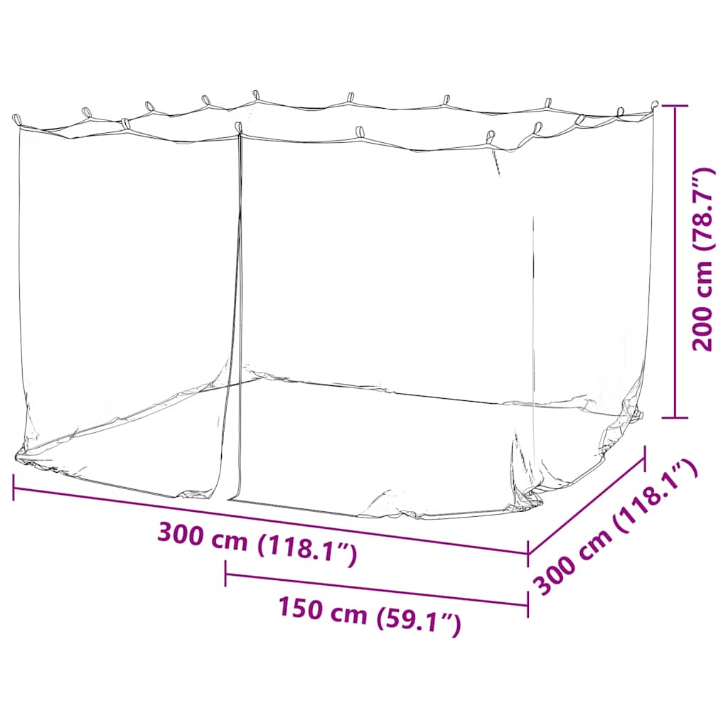 Mosquito Net for Outdoor 220 Mesh White 300x300x200 cm
