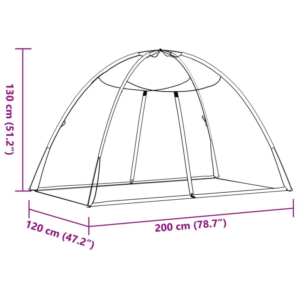 Mosquito Net Mongolia with Doors 220 Mesh Black 200x120x130 cm