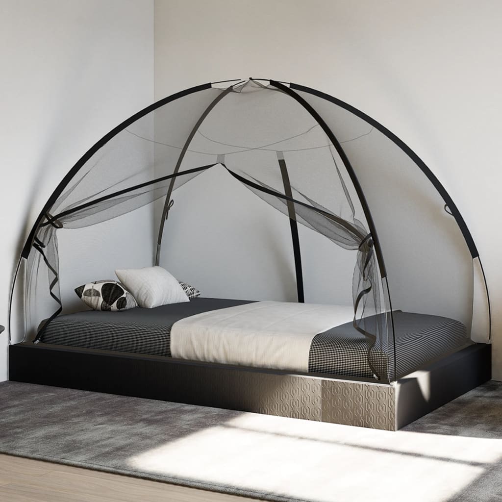 Mosquito Net Mongolia with Doors 220 Mesh Black 200x120x130 cm