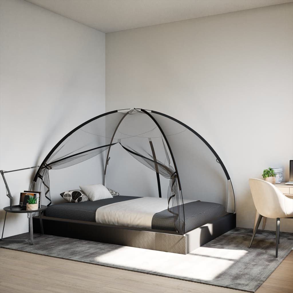 Mosquito Net Mongolia with Doors 220 Mesh Black 200x150x140 cm