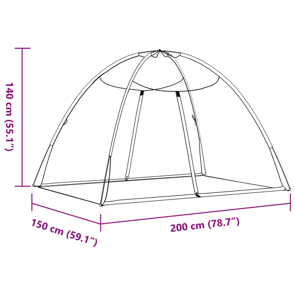 Mosquito Net Mongolia with Doors 220 Mesh Black 200x150x140 cm