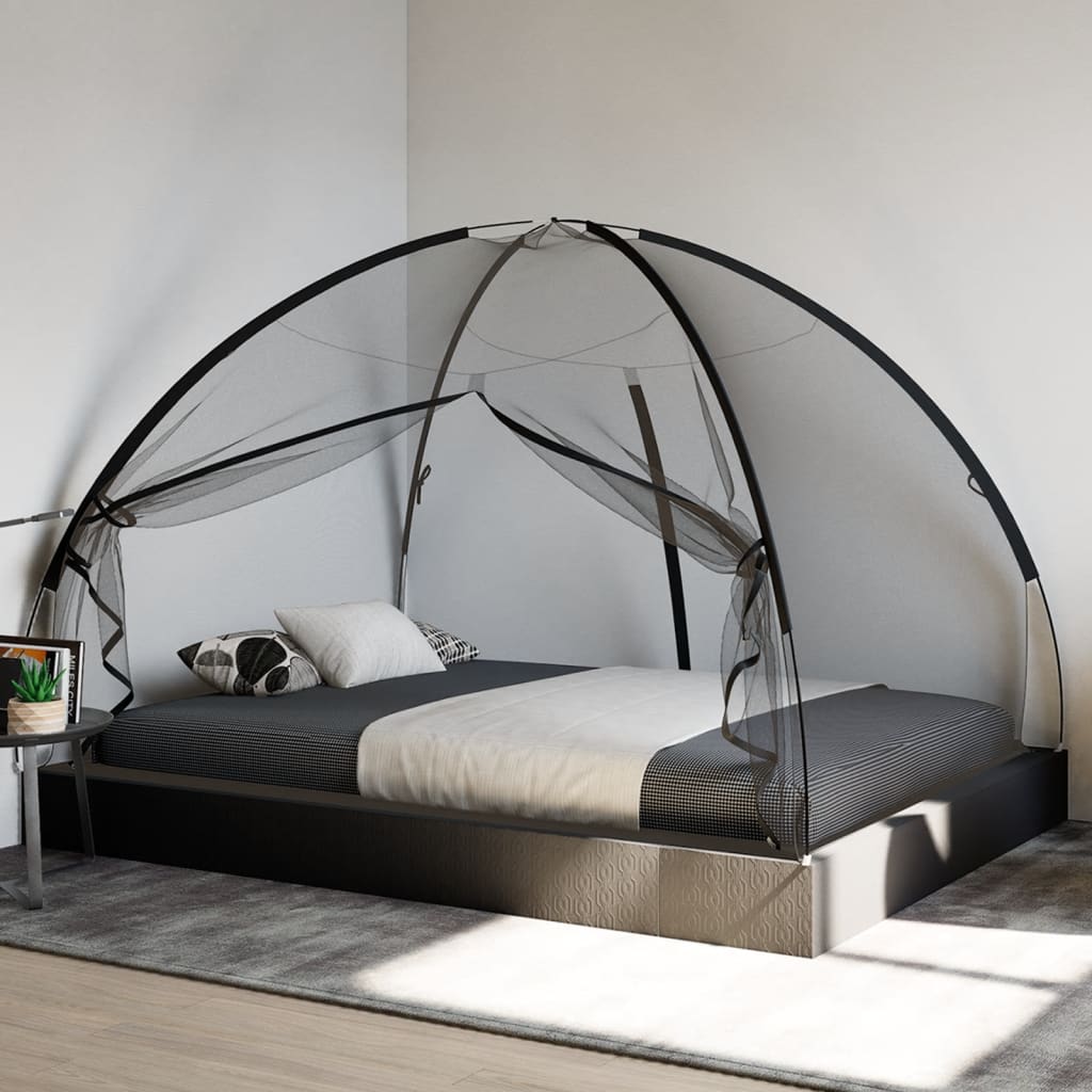 Mosquito Net Mongolia with Doors 220 Mesh Black 200x150x140 cm