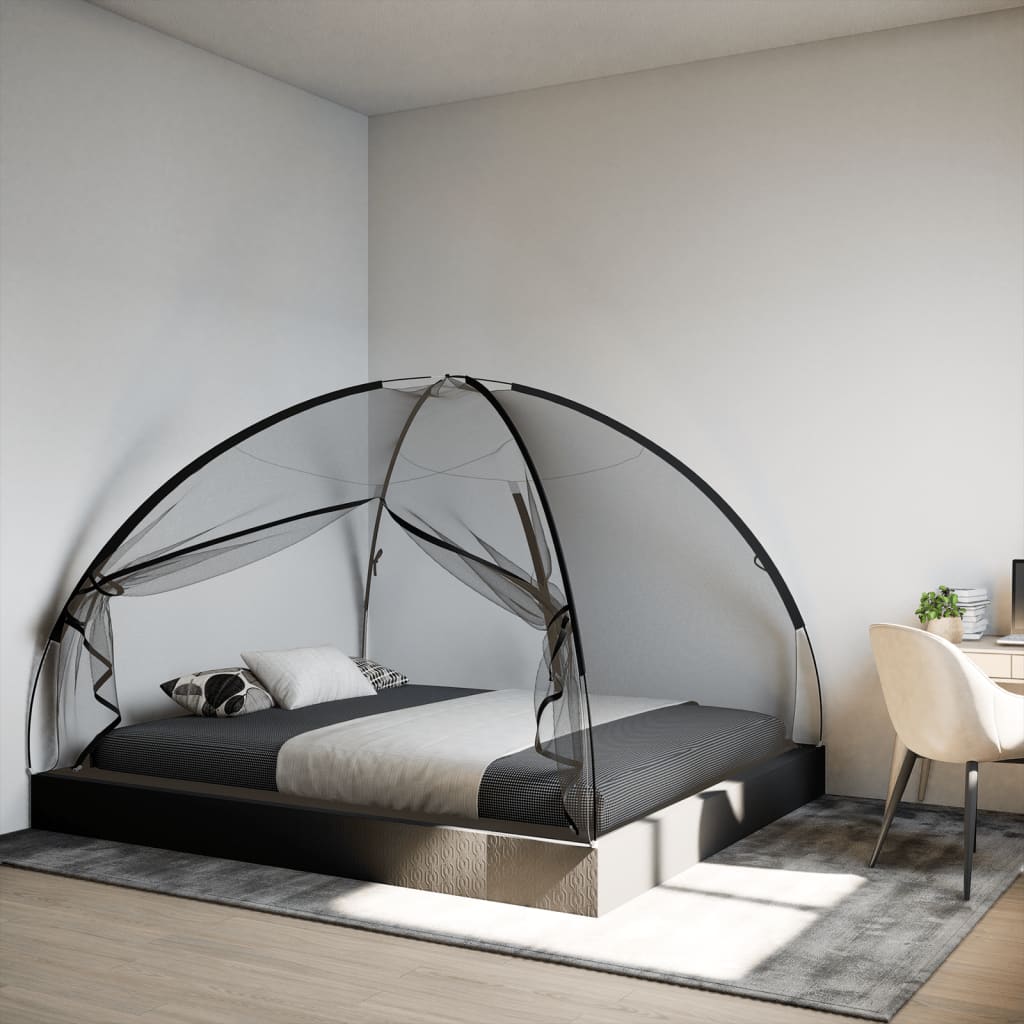 Mosquito Net Mongolia with Doors 220 Mesh Black 200x180x135 cm