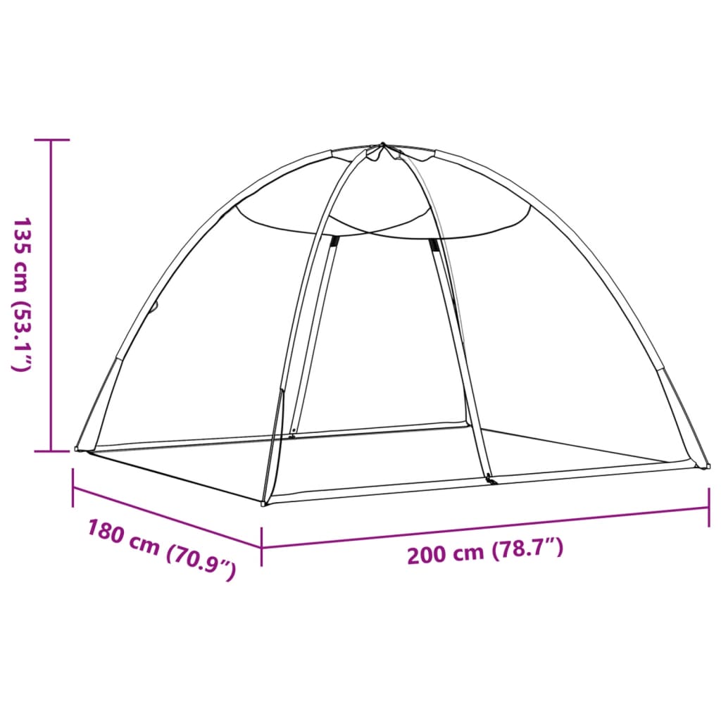 Mosquito Net Mongolia with Doors 220 Mesh Black 200x180x135 cm