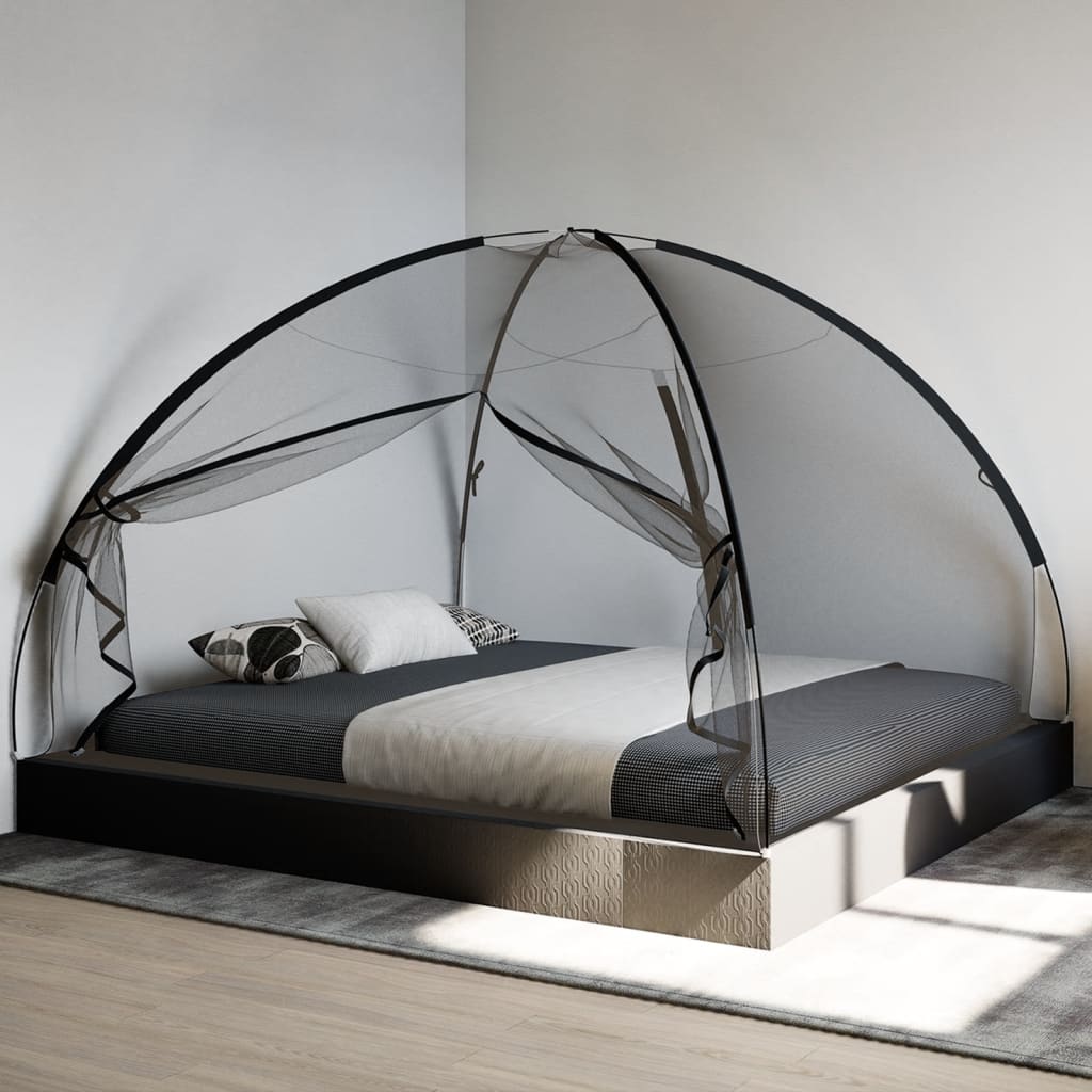 Mosquito Net Mongolia with Doors 220 Mesh Black 200x180x135 cm