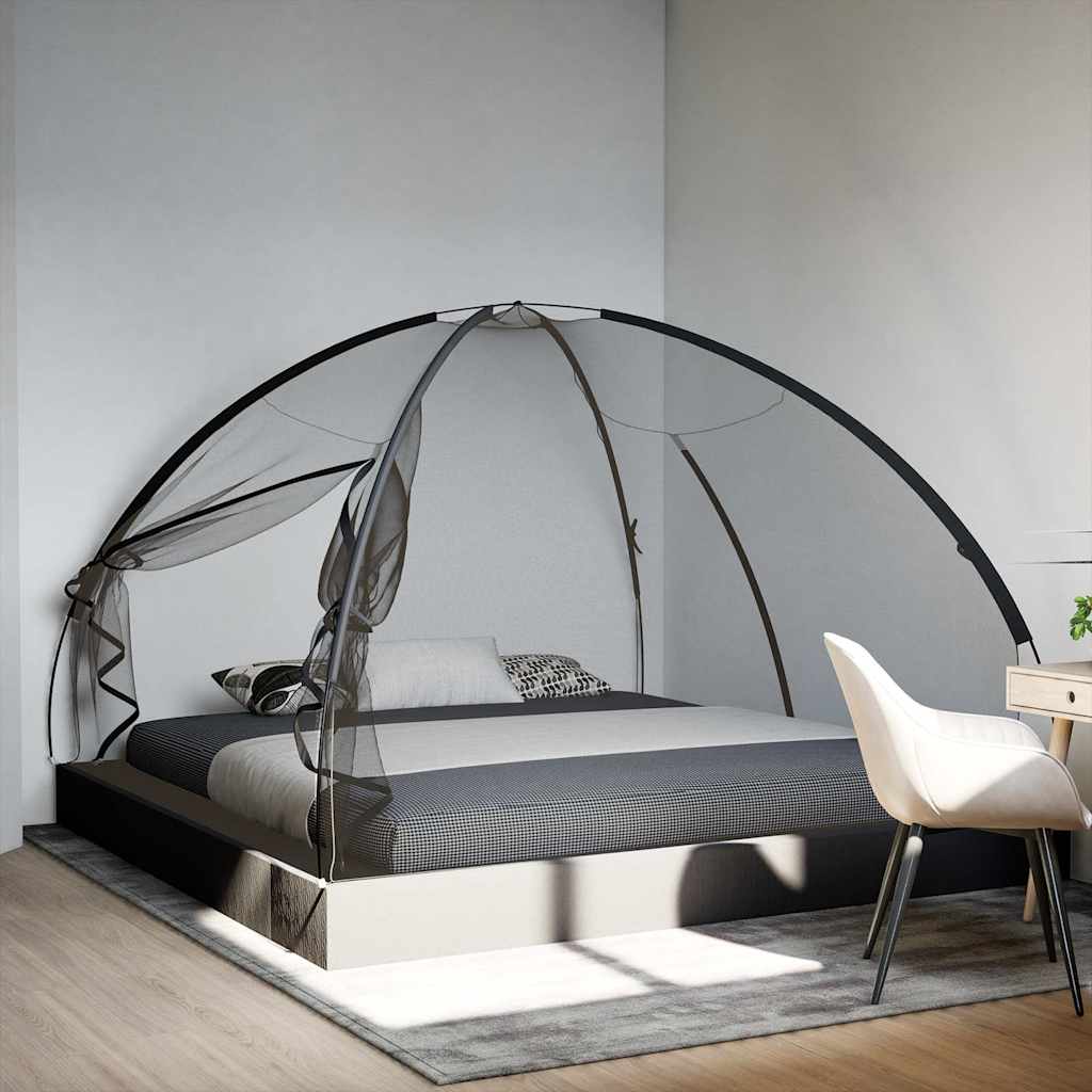 Mosquito Net Mongolia with Doors 220 Mesh Black 200x200x135 cm