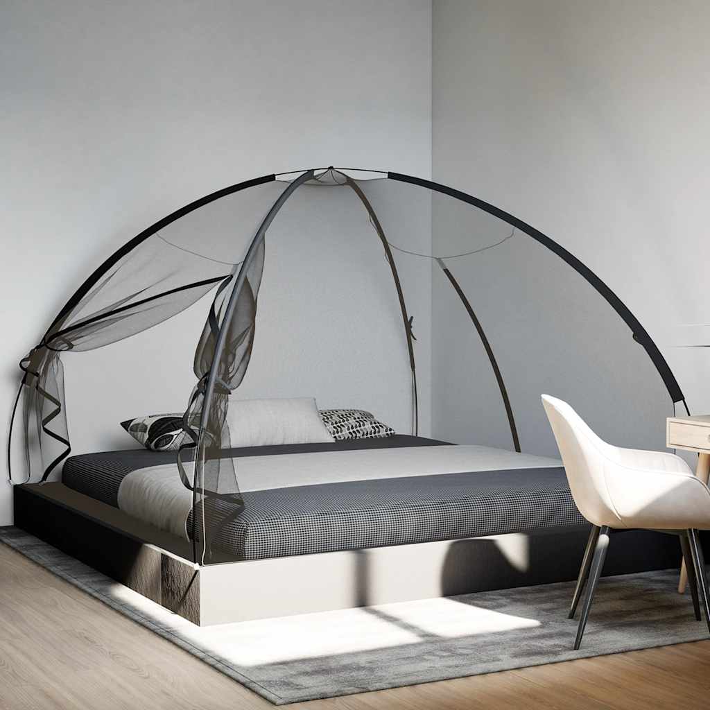 Mosquito Net Mongolia with Doors 220 Mesh Black 200x200x135 cm