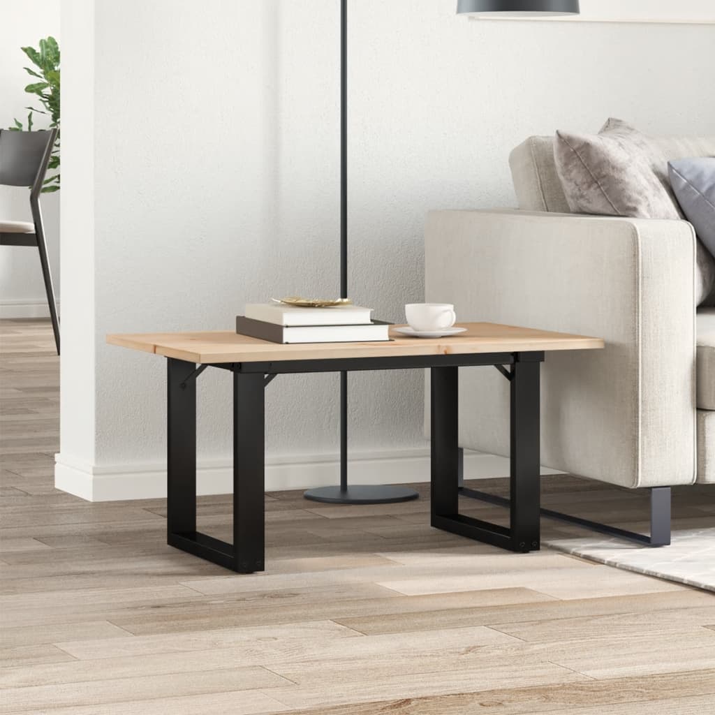 Coffee Table O-Frame 80x50x40 cm Solid Wood Pine and Steel