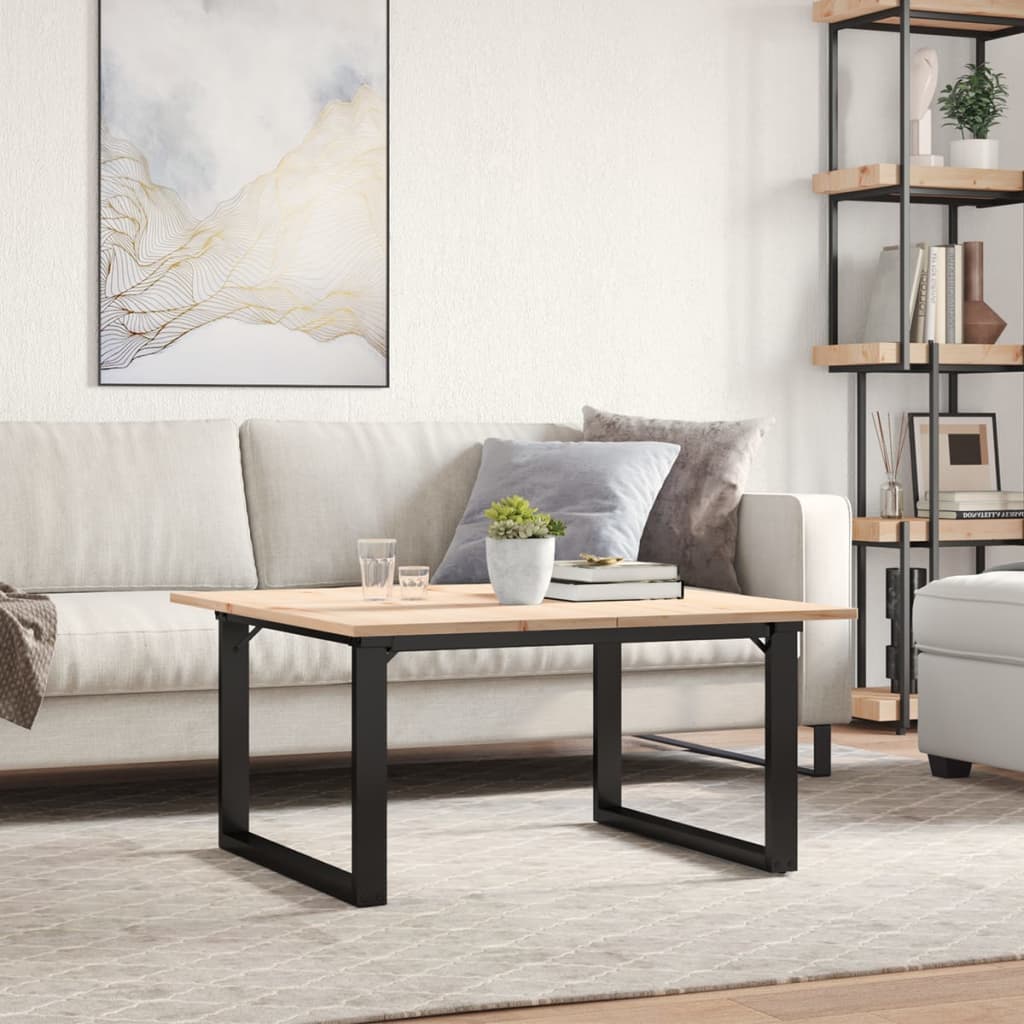 Coffee Table O-Frame 80x80x45 cm Solid Wood Pine and Steel