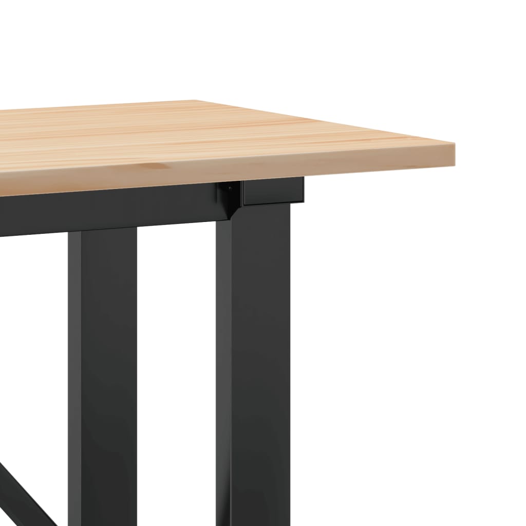 Coffee Table O-Frame 160x40x45 cm Solid Wood Pine and Steel