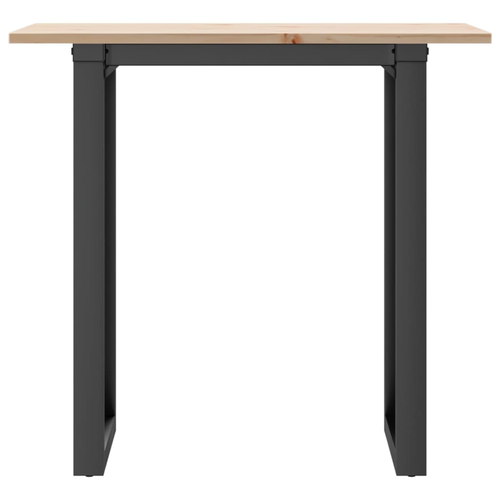Dining Table O-Frame 80x50x75 cm Solid Wood Pine and Steel