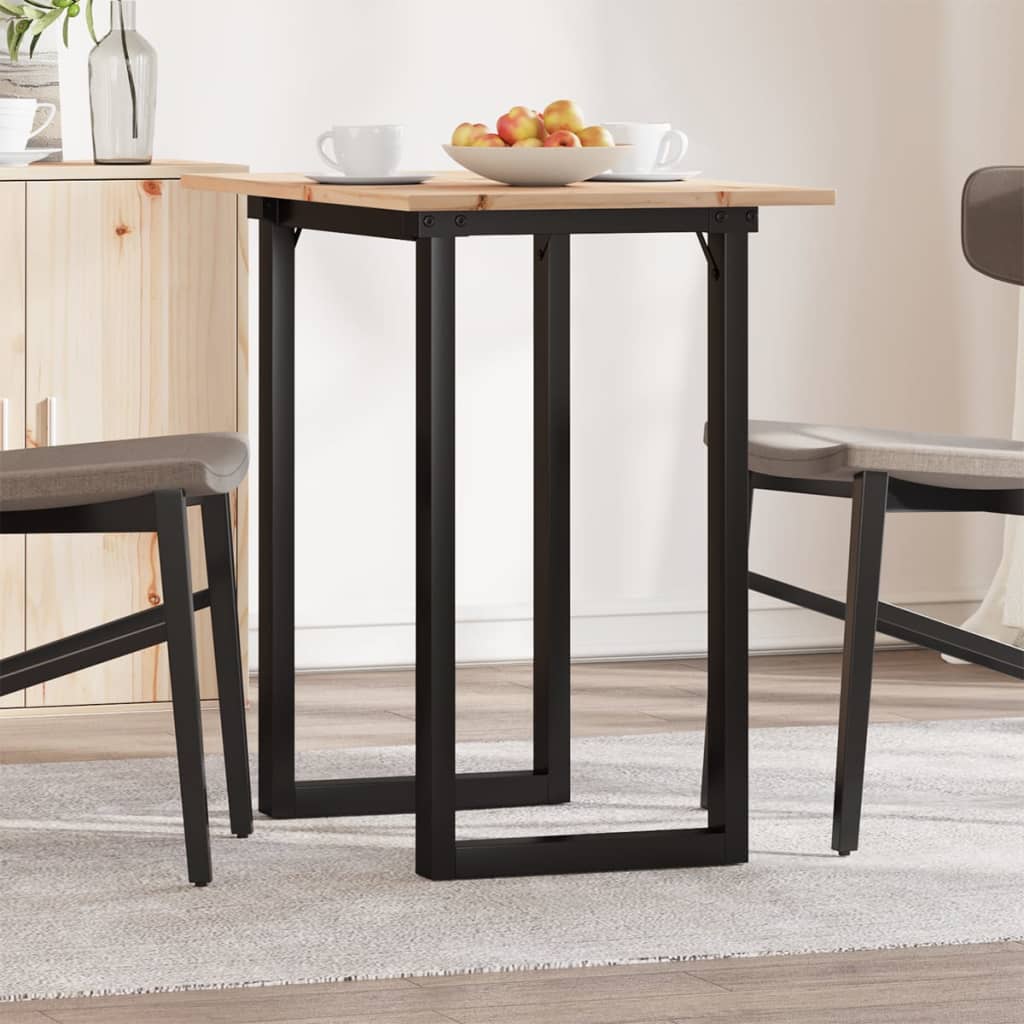 Dining Table O-Frame 80x50x75 cm Solid Wood Pine and Steel