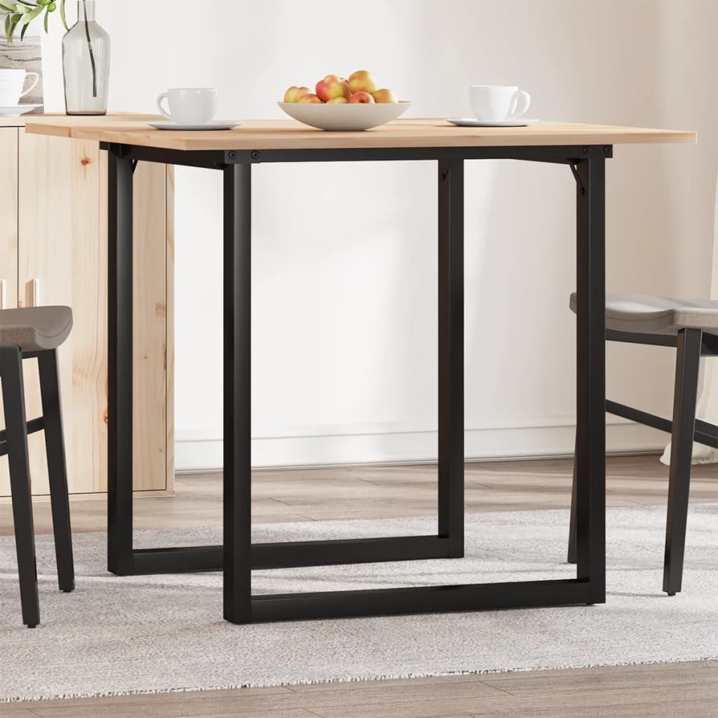 Dining Table O-Frame 90x90x75 cm Solid Wood Pine and Steel