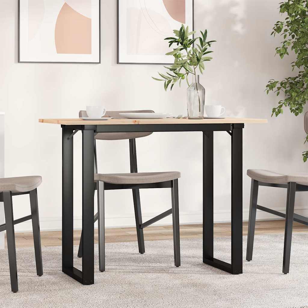Dining Table O-Frame 100x50x75 cm Solid Wood Pine and Steel