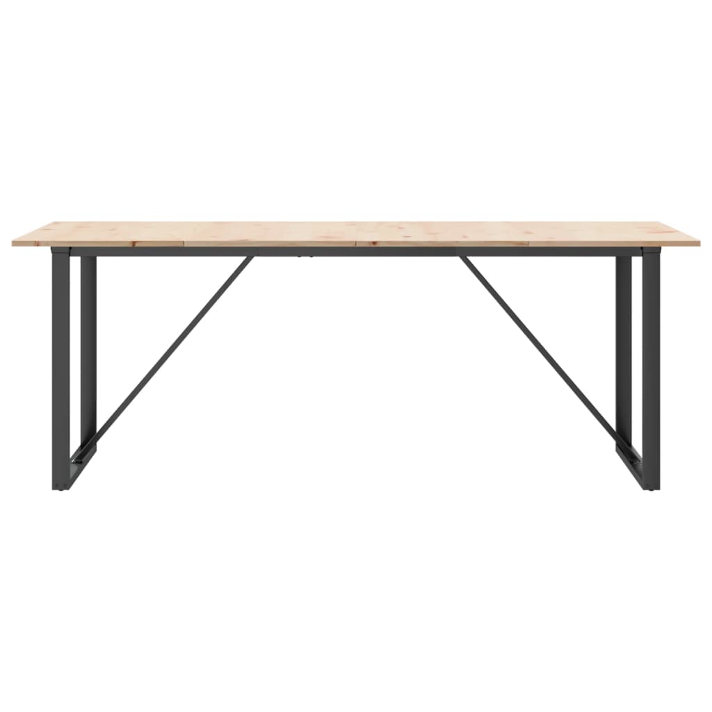 Dining Table O-Frame 200x100x75 cm Solid Wood Pine and Steel