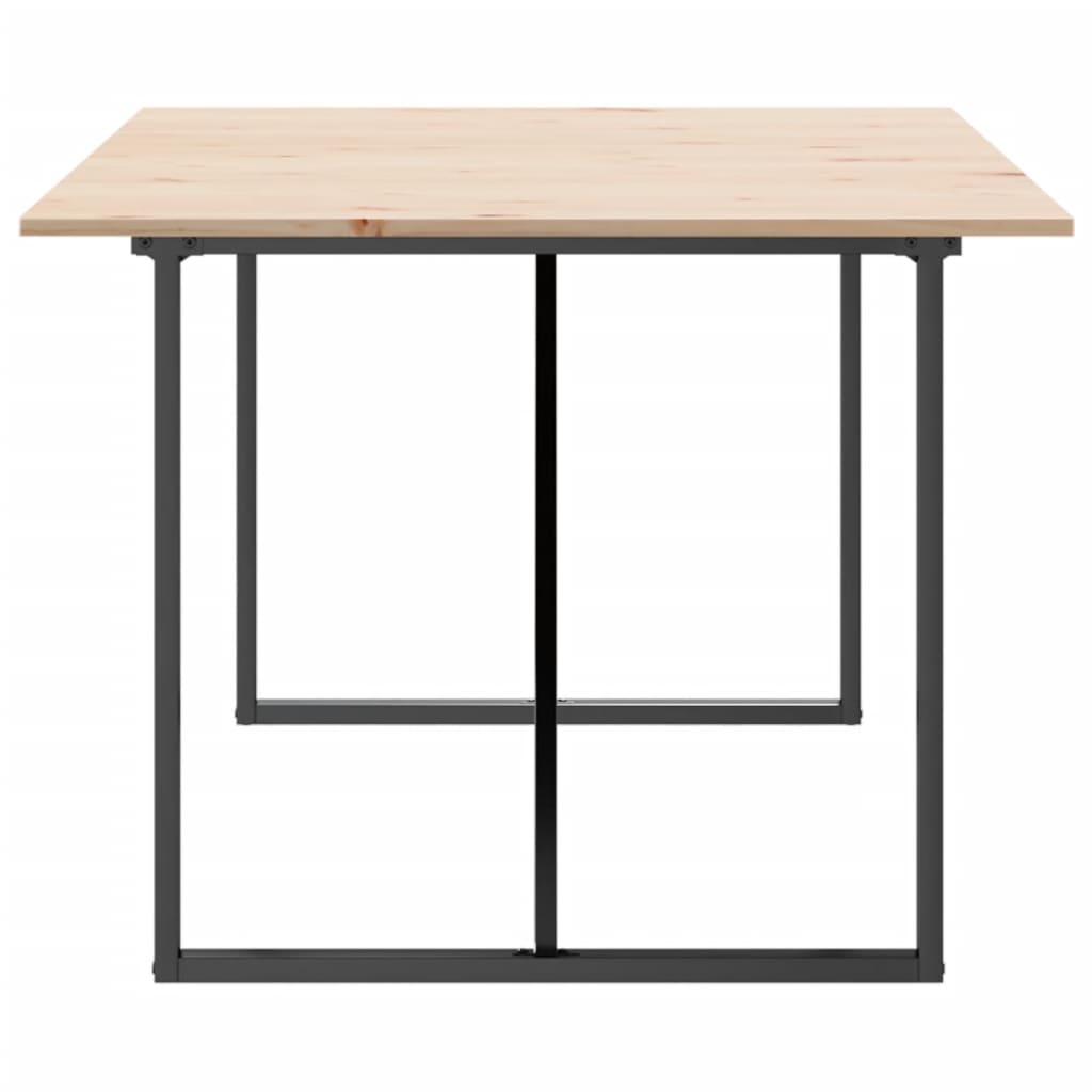 Dining Table O-Frame 200x100x75 cm Solid Wood Pine and Steel