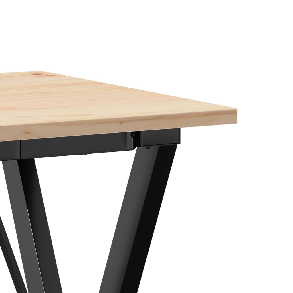 vidaXL Dining Table X-Frame 50x50x75 cm Solid Wood Pine and Steel