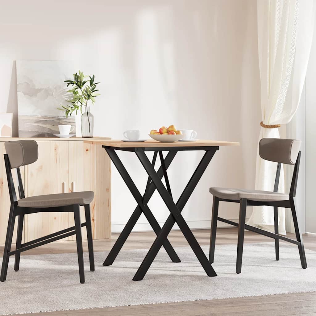 Dining Table X-Frame 70x70x75 cm Solid Wood Pine and Steel