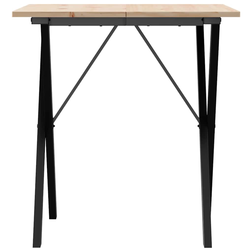 Dining Table X-Frame 70x70x75 cm Solid Wood Pine and Steel