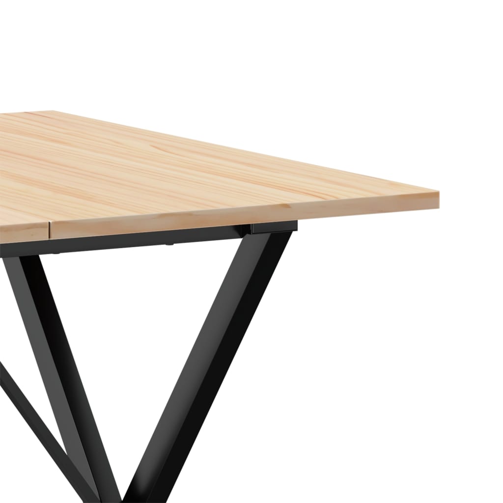 vidaXL Dining Table X-Frame 80x80x75 cm Solid Wood Pine and Steel