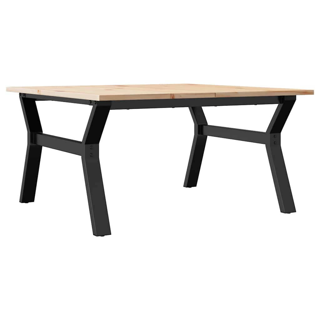 Coffee Table Y-Frame 90x90x45 cm Solid Wood Pine and Steel
