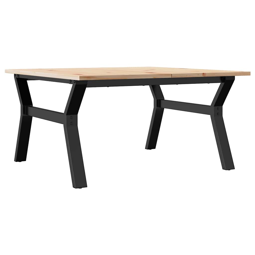 Coffee Table Y-Frame 90x90x45 cm Solid Wood Pine and Steel