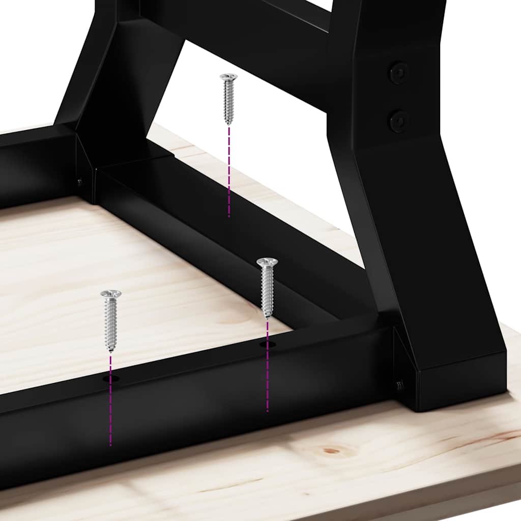 Coffee Table Y-Frame 90x90x45 cm Solid Wood Pine and Steel