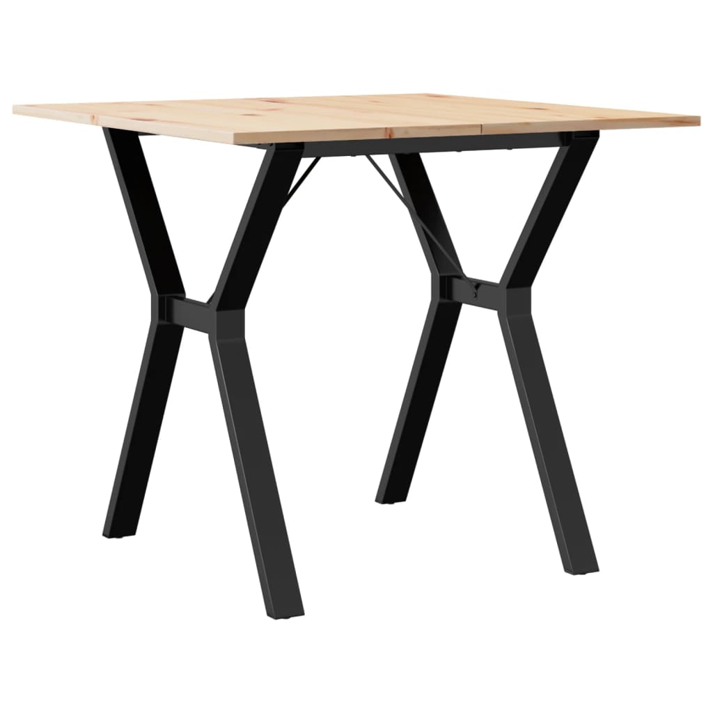 vidaXL Dining Table Y-Frame 80x80x75 cm Solid Wood Pine and Steel