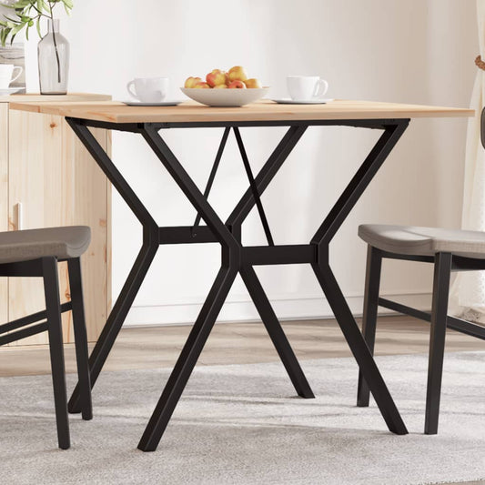 vidaXL Dining Table Y-Frame 80x80x75 cm Solid Wood Pine and Steel