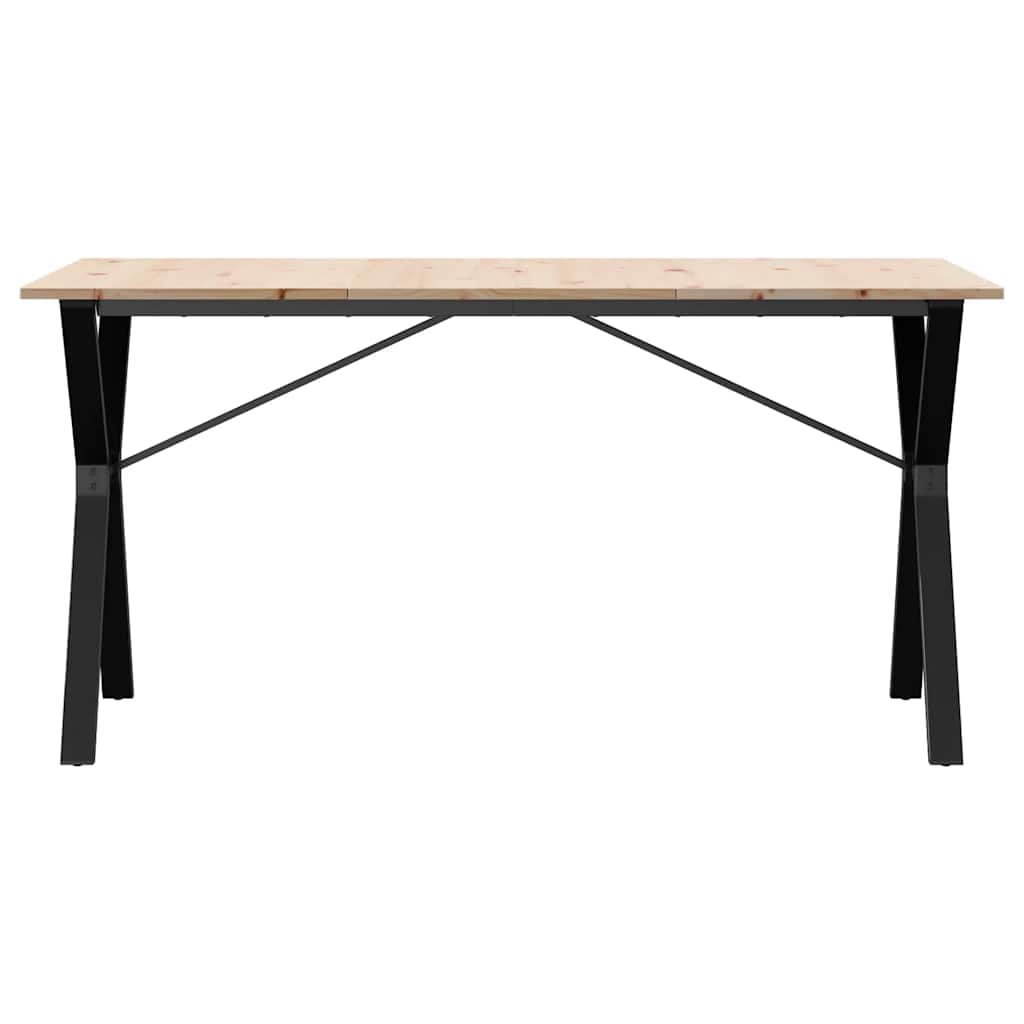 Dining Table Y-Frame 140x80x75 cm Solid Wood Pine and Steel