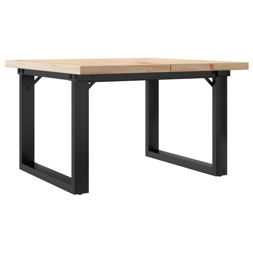 Coffee Table O-Frame 60x60x40.5 cm Solid Wood Pine and Steel