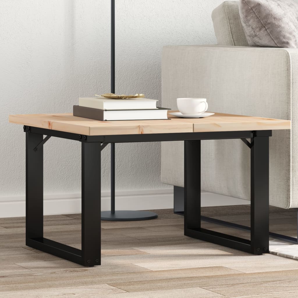 Coffee Table O-Frame 60x60x40.5 cm Solid Wood Pine and Steel