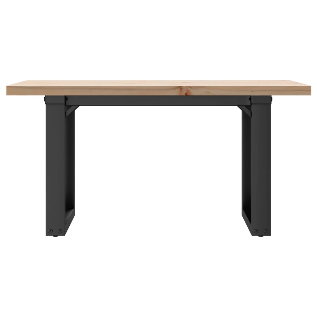 Coffee Table O-Frame 80x50x40.5 cm Solid Wood Pine and Steel